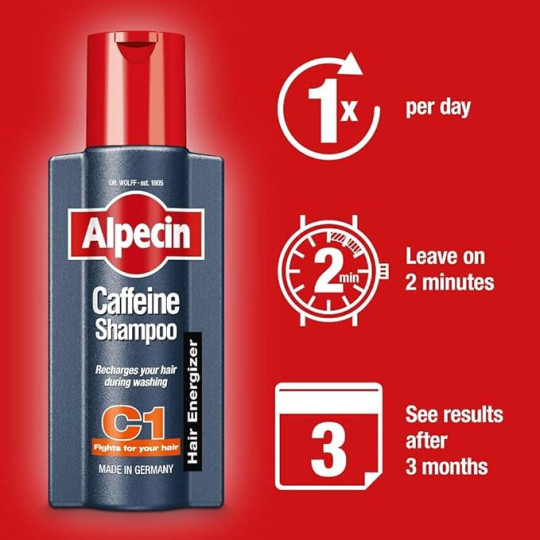 شامپو تقویت کننده و ضد ریزش مو آلپسین مدل Caffeine C1 حجم 250 میلی لیتر 3