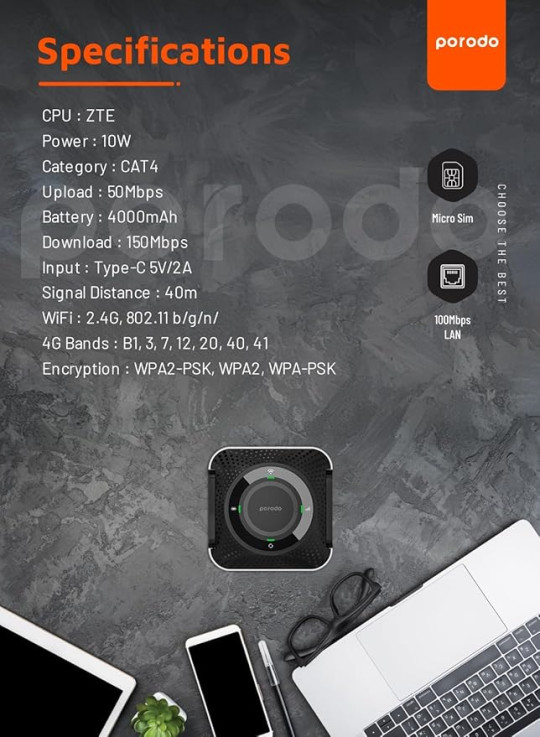 مودم LTE قابل حمل پرودو مدل PD-4GCPMF home and outdoor portable router 2