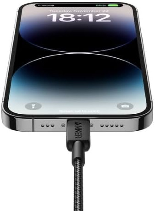کابل تبدیل USB-C به لایتنینگ Anker 322، دارای گواهی MFi برای آیفون‌های 15، 14، 13، 12، 11، آیپد و ایرپاد - کابل همگام‌سازی داده و شارژ سریع بادوام، طول بلند - مشکی، 180 سانتی‌متر 4